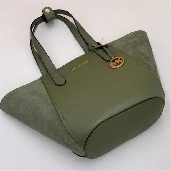 Michael Kors Portia Small Bucket Tote in Army Green color - Picture 4 of 13